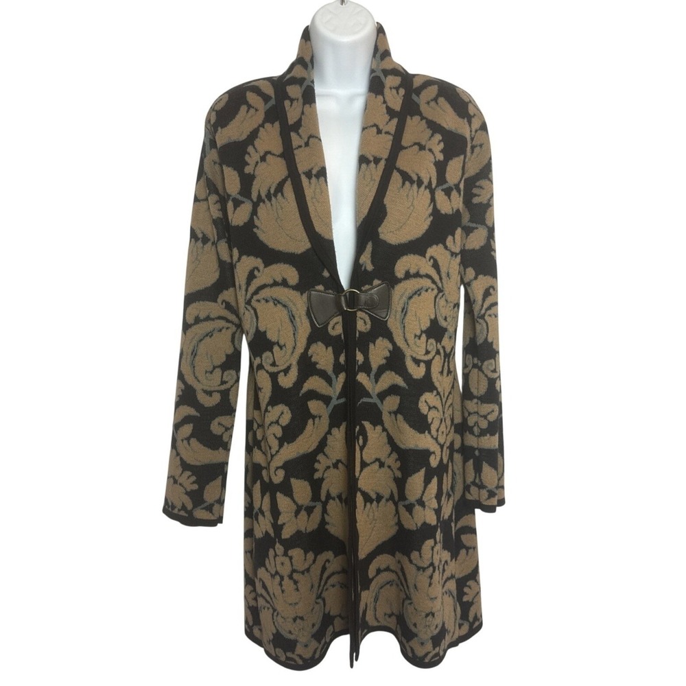 Soft Surroundings Womens Sm Wool Blend Cardigan D'Orsay Pattern Regancy Cozy‎